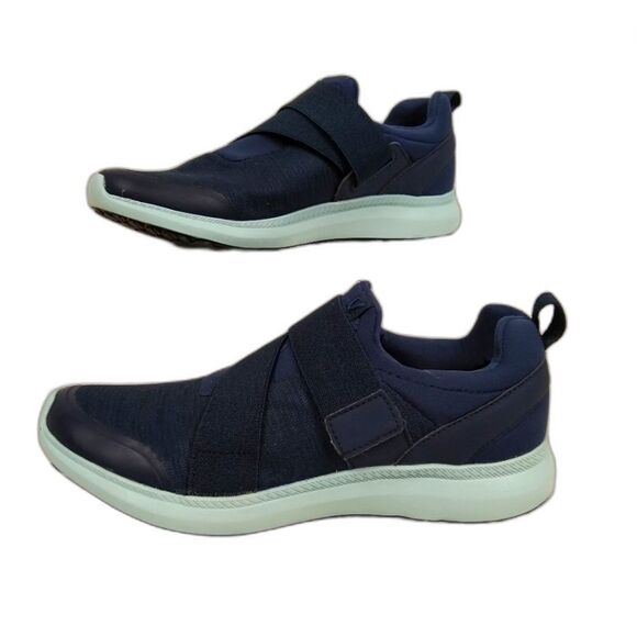 Vionic Navy Blue Marlene Pro Service Slip Resistant Sneakers Velcro 8 1/2 WIDE - Picture 3 of 13